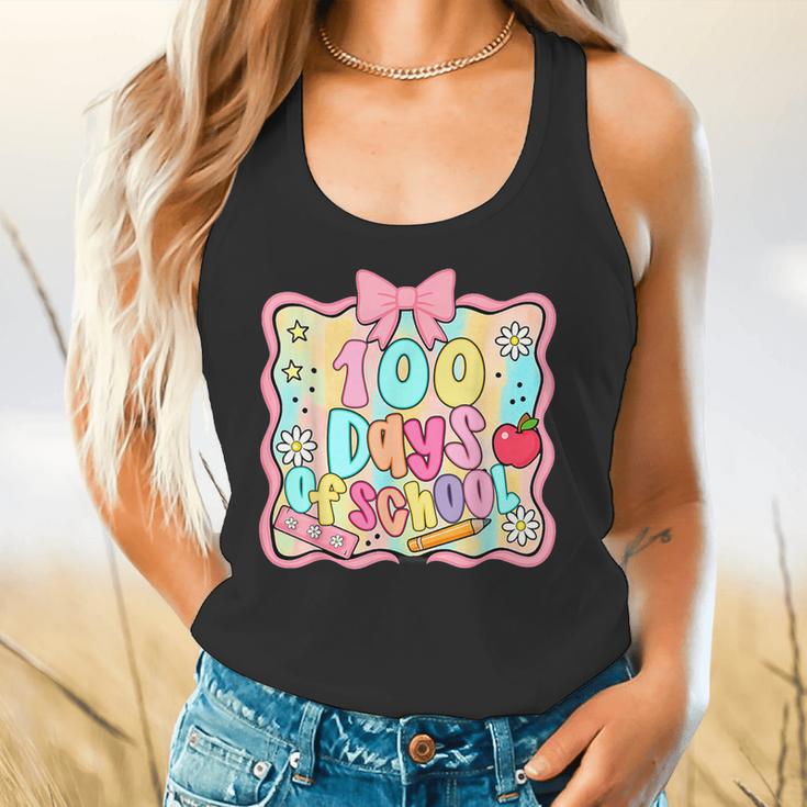 100 Days Of School Preppy 100th Day Of School Teacher Kids Flowy Tank, gift for family, gift for coworker 100 Days Of School Preppy 100th Day Of School Teacher Kids Flowy Tank, gift for family, gift for coworker