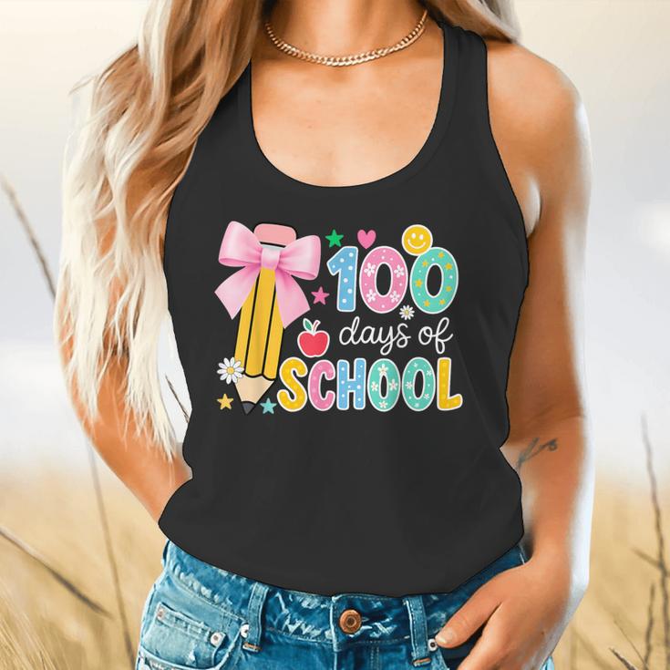 100 Days Of School Preppy 100th Day Of School Teachers Girls Flowy Tank, gift for family, gift for coworker