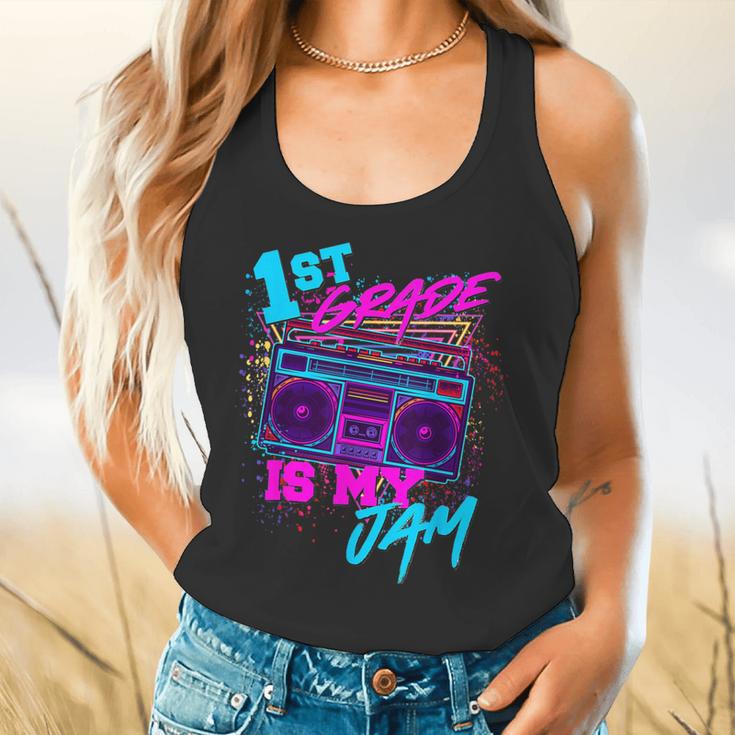 1st Grade Is My Jam Vintage 80s 80's Teacher Student Retro Flowy Tank, gift for family, gift for coworker