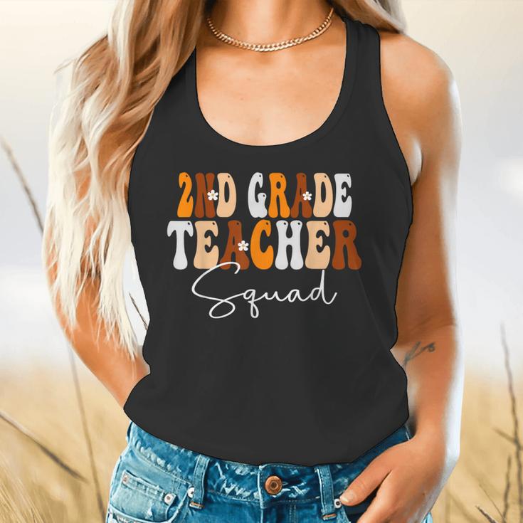 2nd Grade Teacher Squad Cute Women Groovy Fall Autumn Lovers Flowy Tank, gift for family, gift for coworker 2nd Grade Teacher Squad Cute Women Groovy Fall Autumn Lovers Flowy Tank, gift for family, gift for coworker