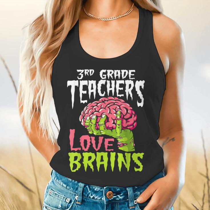 3rd Grade Teachers Love Brains Zombie Teacher Halloween Flowy Tank, gift for family, gift for coworker