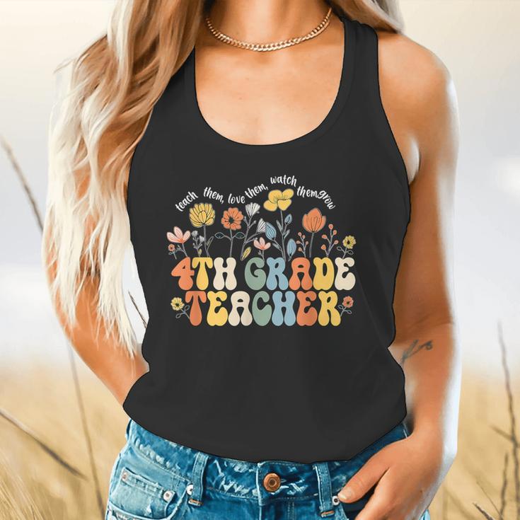 4th Fourth Grade Teacher Appreciation Teaching Wildflowers Flowy Tank, gift for family, gift for coworker