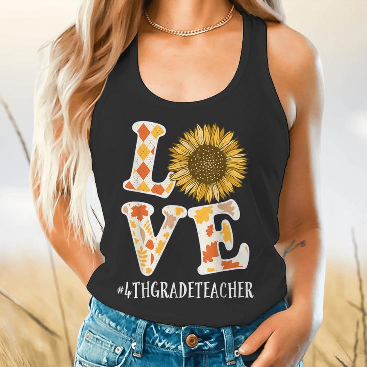 4th Grade Teacher Love Autumn Fall Sunflower Appreciation Flowy Tank, gift for family, gift for coworker 4th Grade Teacher Love Autumn Fall Sunflower Appreciation Flowy Tank, gift for family, gift for coworker