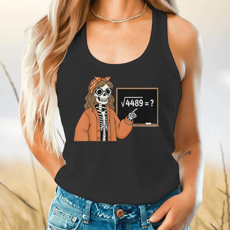 67 Math Teacher Skeleton Halloween Root 4489 Messy Bun Women Flowy Tank, gift for family, gift for coworker 67 Math Teacher Skeleton Halloween Root 4489 Messy Bun Women Flowy Tank, gift for family, gift for coworker