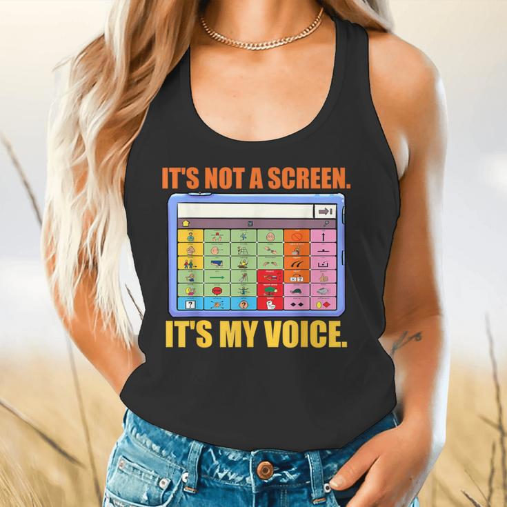 AAC Awareness AAC Teacher It's Not A Screen It's My Voice Men Women Flowy Tank, gift for family, gift for coworker AAC Awareness AAC Teacher It's Not A Screen It's My Voice Men Women Flowy Tank, gift for family, gift for coworker