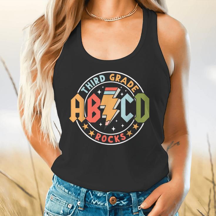 ABCD 3rd Grade Rocks Pencil Lightning Teachers Rock Boys Flowy Tank, gift for family, gift for coworker