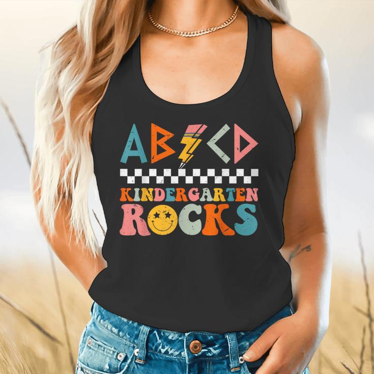 ABCD Kindergarten Rocks Back To School Teacher Kindergarten Flowy Tank, gift for family, gift for coworker ABCD Kindergarten Rocks Back To School Teacher Kindergarten Flowy Tank, gift for family, gift for coworker