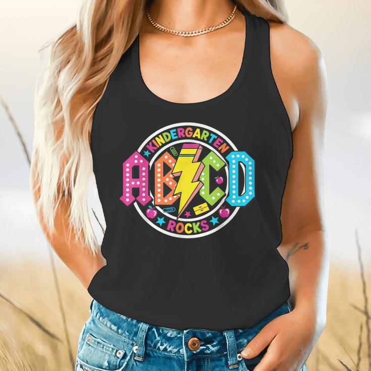ABCD Kindergarten Rocks Back To School Teachers Students Flowy Tank, gift for family, gift for coworker