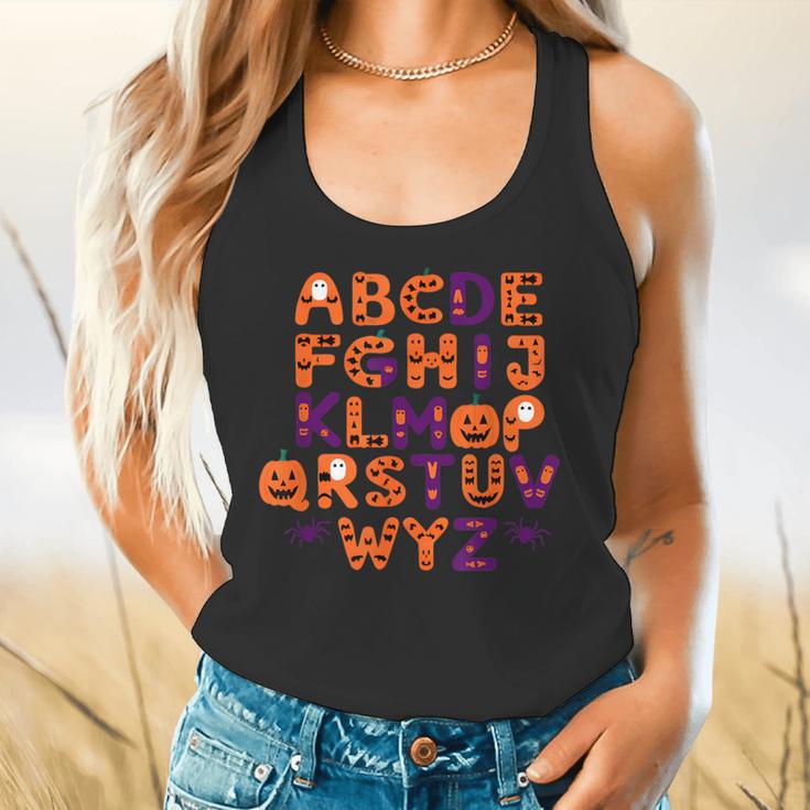 ABCs Learning Kindergarten Teacher Halloween Alphabet Flowy Tank, gift for family, gift for coworker