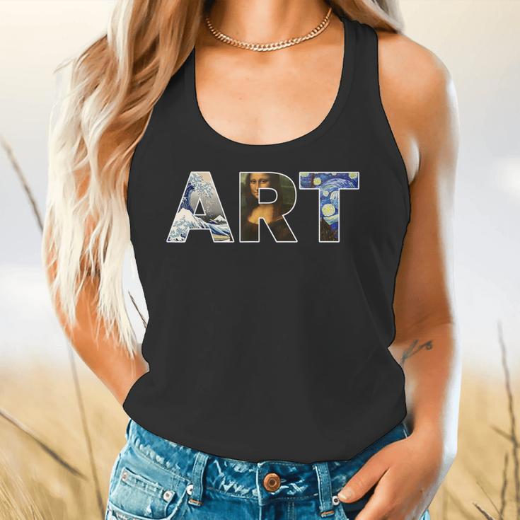 Art Artist Painting Teacher T Shirt Mona Lisa Great Wave For Men Women Flowy Tank, gift for family, gift for coworker
