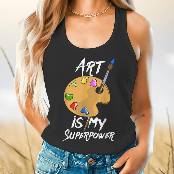 Art Is My Superpower Drawing Art Teacher Artists Flowy Tank, gift for family, gift for coworker