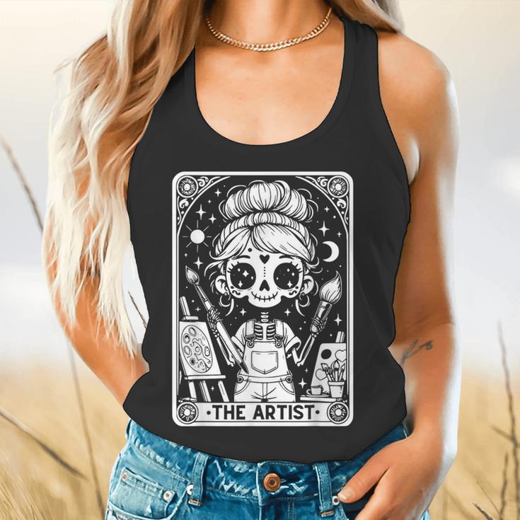 Artist Tarot Card Skeleton Painter Art Teacher Witchy Flowy Tank, gift for family, gift for coworker Artist Tarot Card Skeleton Painter Art Teacher Witchy Flowy Tank, gift for family, gift for coworker