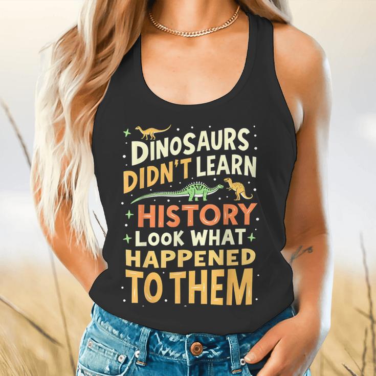 Back To School Dinosaur Social Studies Teacher Student Flowy Tank, gift for family, gift for coworker