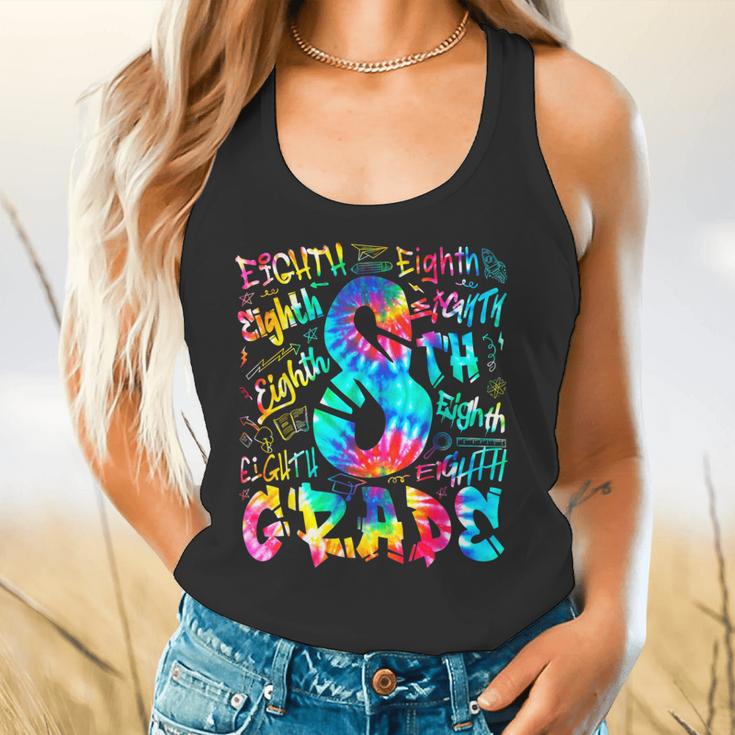 Back To School Eighth 8th Grade Tie Dye Typography Teacher Flowy Tank, gift for family, gift for coworker Back To School Eighth 8th Grade Tie Dye Typography Teacher Flowy Tank, gift for family, gift for coworker
