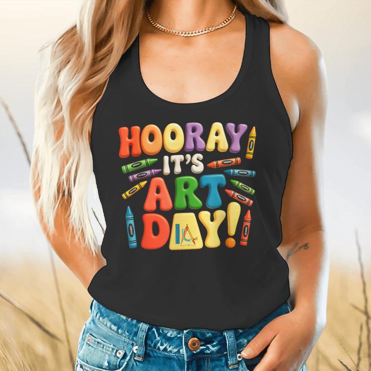 Back To School Hooray It's Art Day Art Teacher Artist Flowy Tank, gift for family, gift for coworker Back To School Hooray It's Art Day Art Teacher Artist Flowy Tank, gift for family, gift for coworker