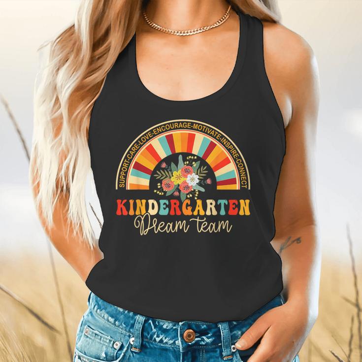 Back To School Kindergarten Dream Team Teacher Love Floral Flowy Tank, gift for family, gift for coworker