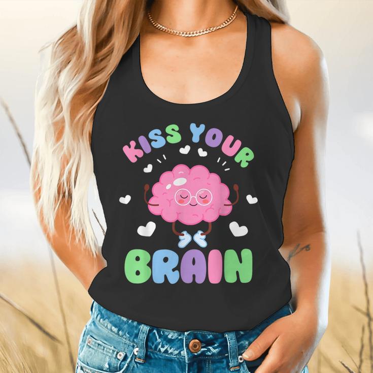 Back To School Kiss Your Brain Cute Teacher Appreciation Flowy Tank, gift for family, gift for coworker