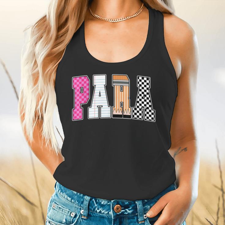 Back To School Teacher Para Preppy Checkered Para Life Flowy Tank, gift for family, gift for coworker