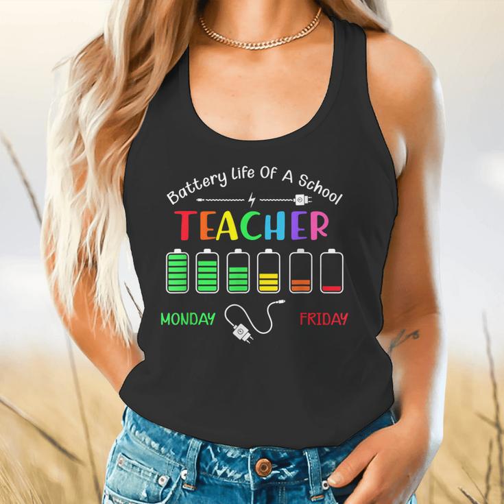 Battery Life Of A School Teacher Monday To Friday For Men Women Flowy Tank, gift for family, gift for coworker