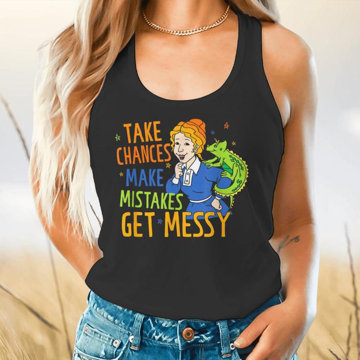 Beauty Teacher Take Chances Make Mistakes Get Messy Flowy Tank, gift for family, gift for coworker