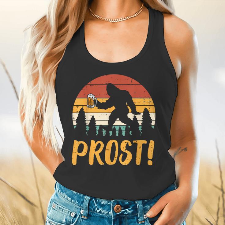 Bigfoot Sasquatch Prost Retro Bavarian Oktoberfest Men Women Flowy Tank, gift for family, gift for coworker