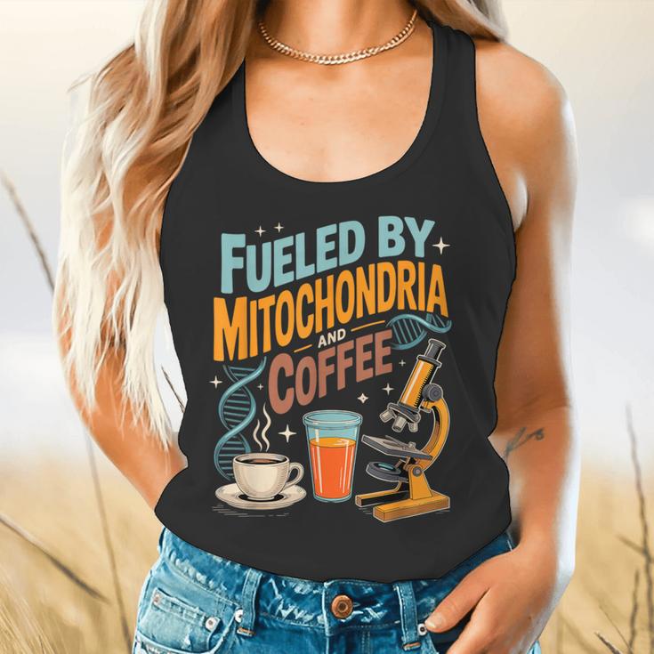 Biology Teacher Science Fueled By Mitochondria Coffee Flowy Tank, gift for family, gift for coworker