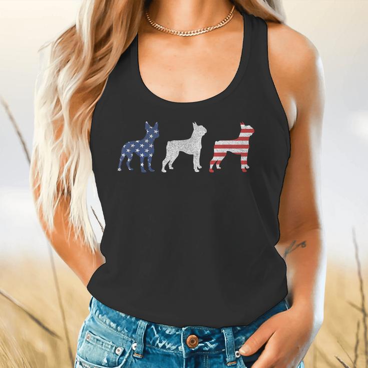 Boston Terrier 4th Of July Dog Patriotic USA Flag Man Woman Flowy Tank, gift for family, gift for coworker