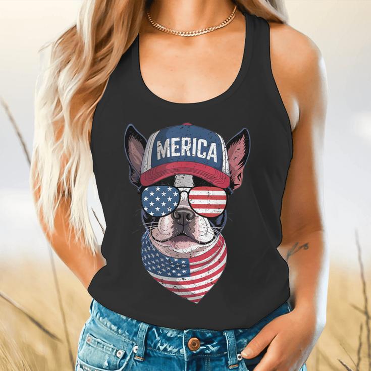 Boston Terrier 4th Of July US Merica Bostie Dog Patriotic For Men Women Kids Flowy Tank, gift for family, gift for coworker