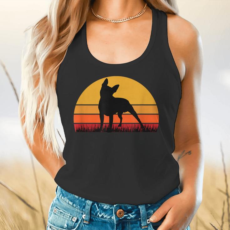 Boston Terrier Bostie Sunset Retro Dog Pet Mom Dad Flowy Tank, gift for family, gift for coworker