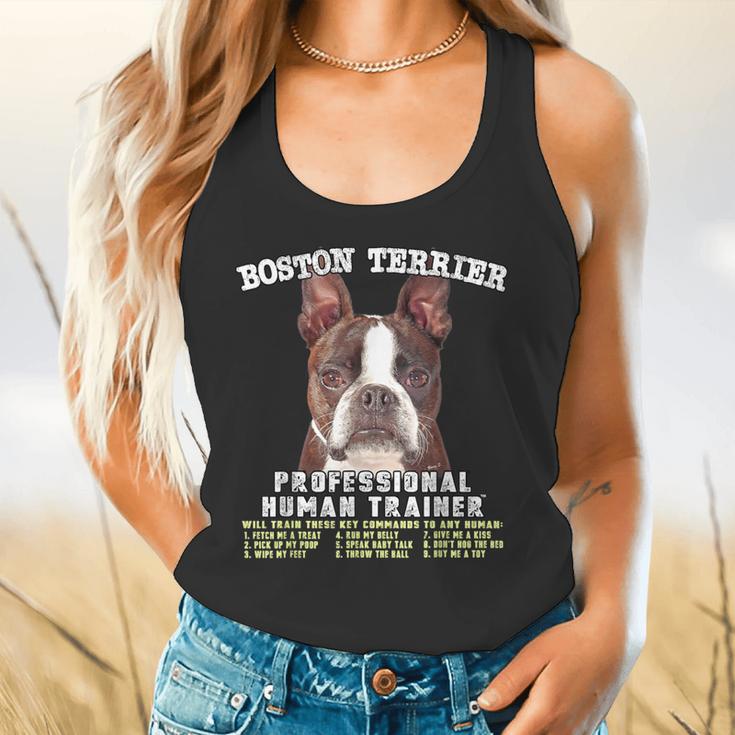 Boston Terrier Brindle Dog Professional Human Trainer Flowy Tank, gift for family, gift for coworker