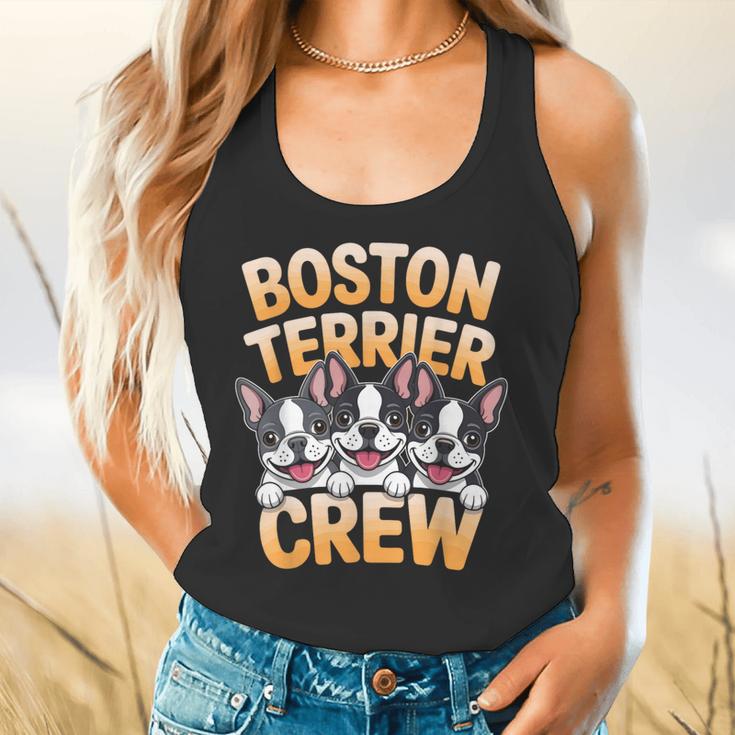 Boston Terrier Crew Cartoon For Dog Owner Pet Boston Terrier Flowy Tank, gift for family, gift for coworker