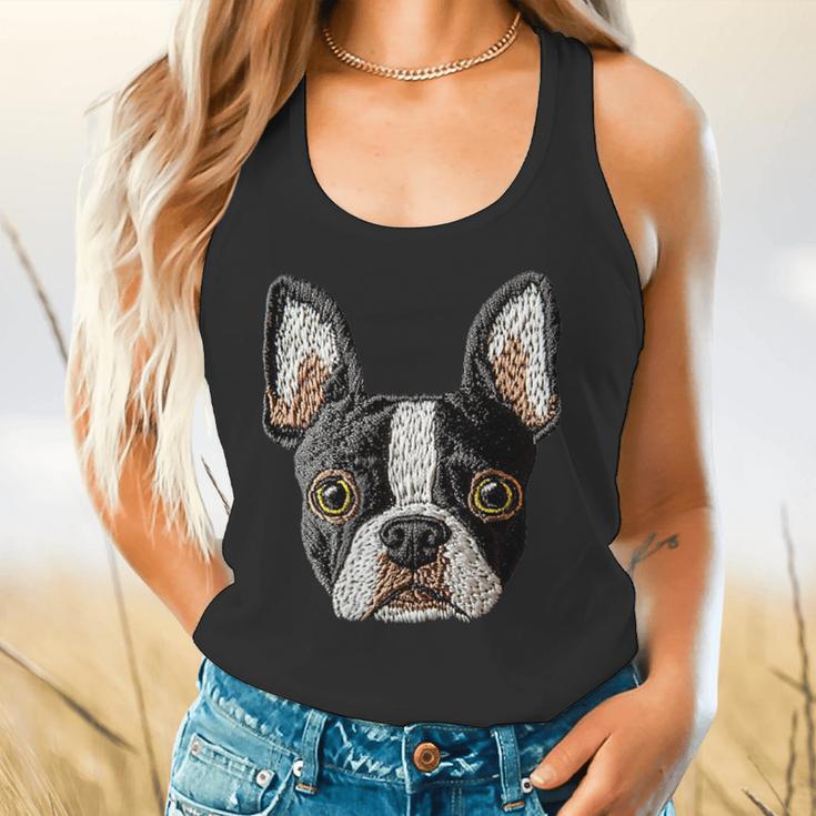 Boston Terrier Cute Puppy Face Dog Lover Pet Owner Flowy Tank, gift for family, gift for coworker