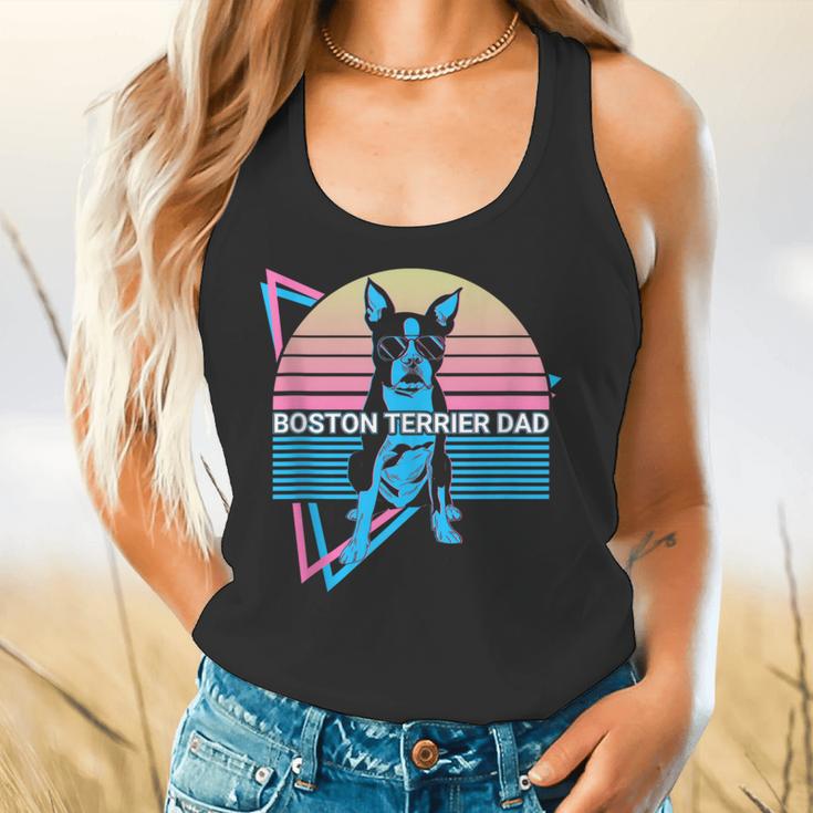 Boston Terrier Dad Retro Flowy Tank, gift for family, gift for coworker