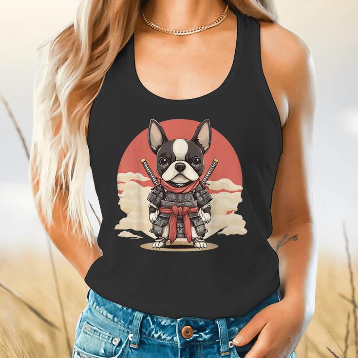Boston Terrier Dog Japanese Style Samurai Dogs Flowy Tank, gift for family, gift for coworker