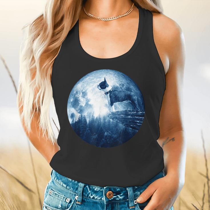 Boston Terrier Dog Moon Dog Mom Dad Women Men Dog Lovers Flowy Tank, gift for family, gift for coworker