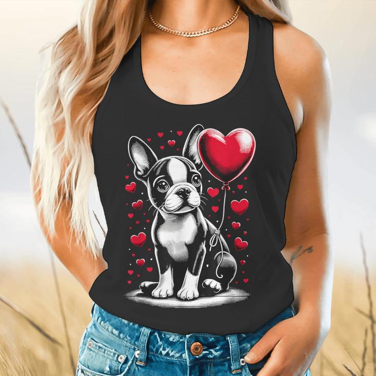 Boston Terrier Dog Valentine's Day Dog Owner Flowy Tank, gift for family, gift for coworker