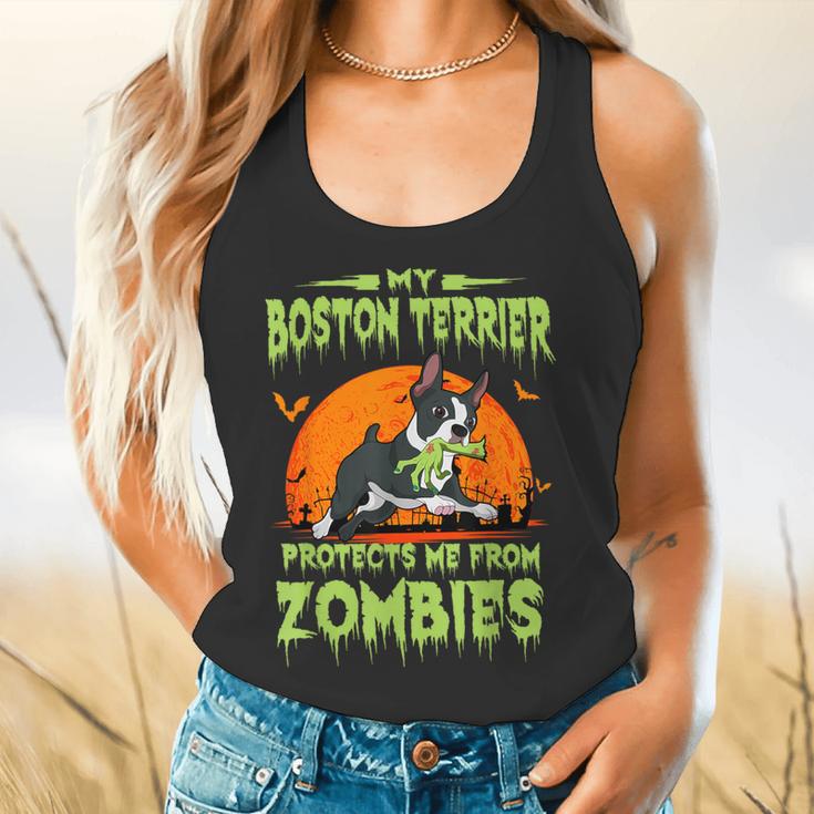 Boston Terrier Halloween Zombie American Gentleman Dog Lover Flowy Tank, gift for family, gift for coworker
