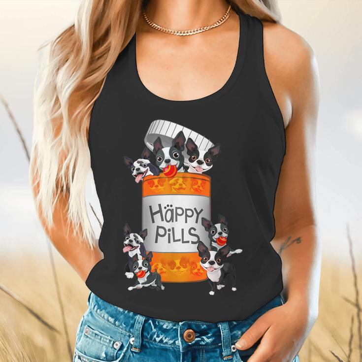 Boston Terrier Happy Pills T-Shirt Flowy Tank, gift for family, gift for coworker