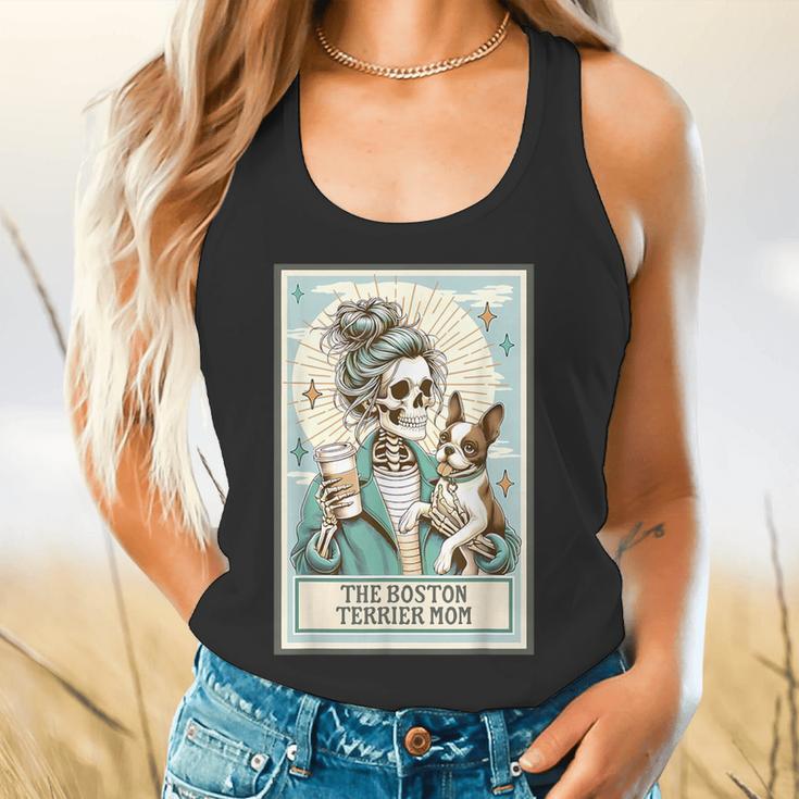 Boston Terrier Mom Skeleton Tarot Card Witch Vibes Dog Mom Flowy Tank, gift for family, gift for coworker