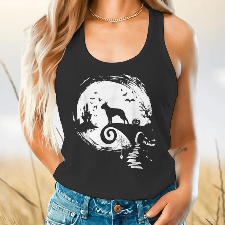 Boston Terrier And Moon Halloween Costume Dog Lover Flowy Tank, gift for family, gift for coworker