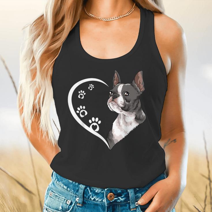 Boston Terrier Shirts For Women Girls Kids Heart Cute Flowy Tank, gift for family, gift for coworker