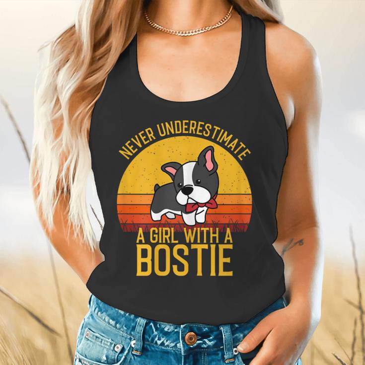 Boston Terrier Never Underestimate a Girl With a Bostie Flowy Tank, gift for family, gift for coworker