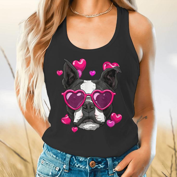 Boston Terrier Valentines Day Shirt Heart Dog Lover Flowy Tank, gift for family, gift for coworker