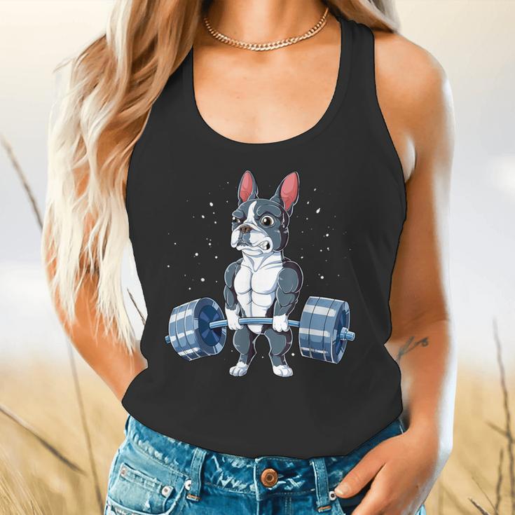 Boston Terrier Weightlifting Deadlift Men Fitness Gym Flowy Tank, gift for family, gift for coworker