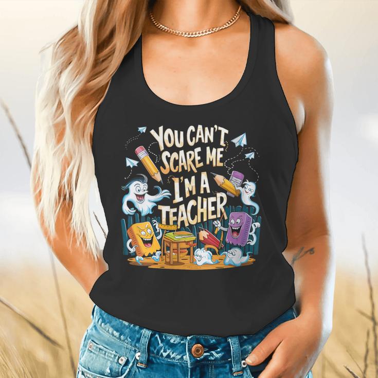 You Can't Scare Me I'm A Teacher Cool Math Teacher Halloween Flowy Tank, gift for family, gift for coworker
