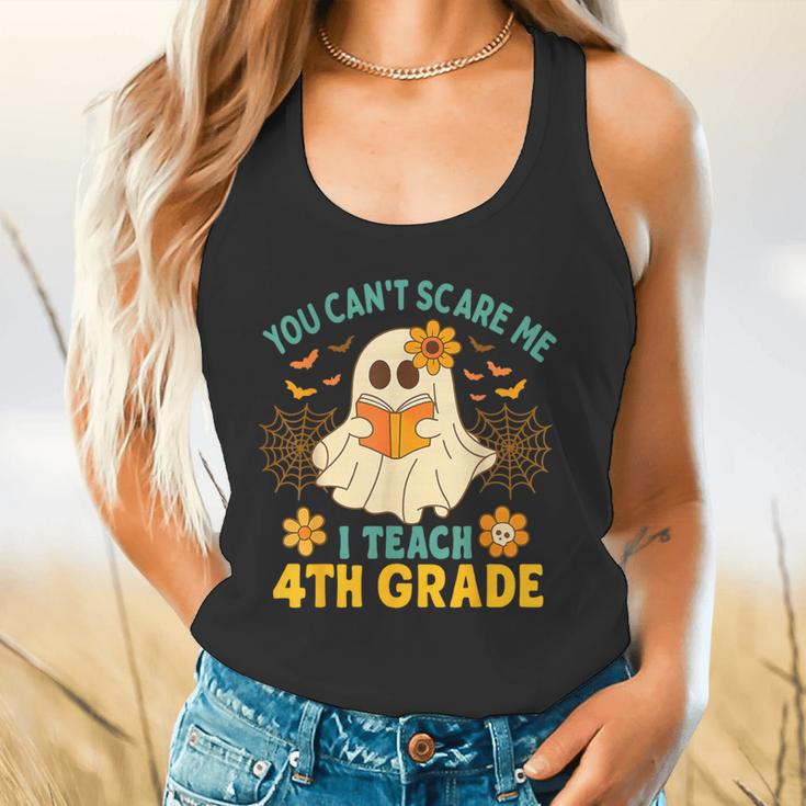 You Can't Scare Me I Teach 4th Grade Halloween Teacher Ghost Flowy Tank, gift for family, gift for coworker
