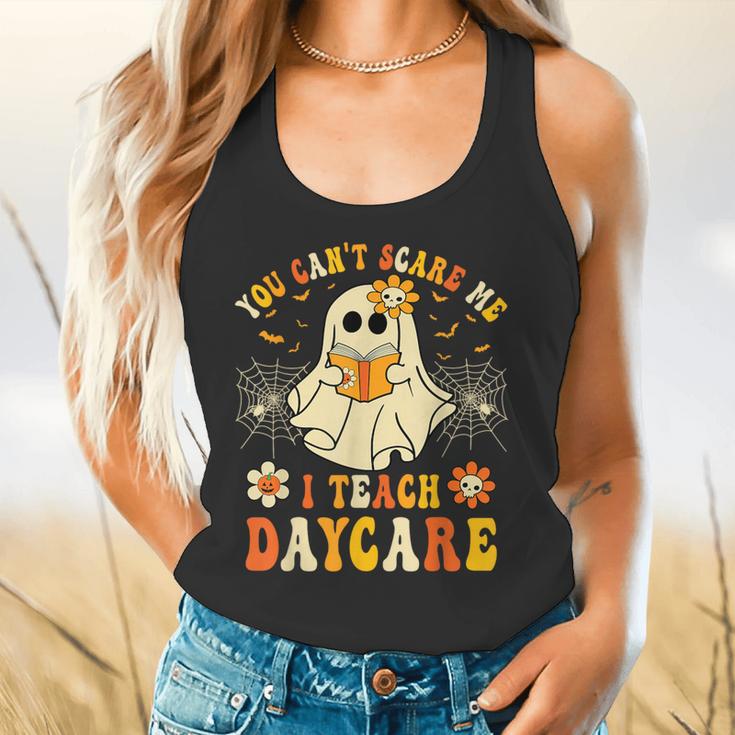 You Can’t Scare Me I Teach Daycare Teacher Halloween Ghost Flowy Tank, gift for family, gift for coworker