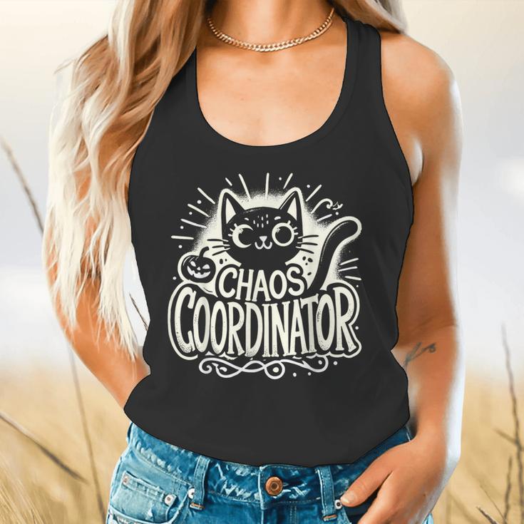 Cat Chaos Coordinator For Women Mom Halloween Teacher Flowy Tank, gift for family, gift for coworker Cat Chaos Coordinator For Women Mom Halloween Teacher Flowy Tank, gift for family, gift for coworker