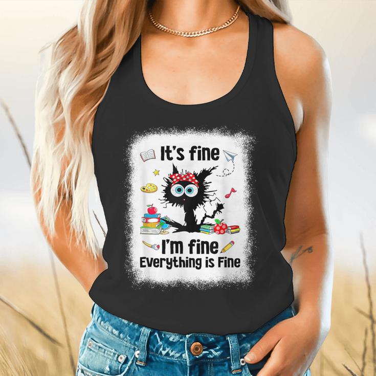 Cat It's Fine I'm Fine Everything Is Fine Teacher Life Flowy Tank, gift for family, gift for coworker Cat It's Fine I'm Fine Everything Is Fine Teacher Life Flowy Tank, gift for family, gift for coworker