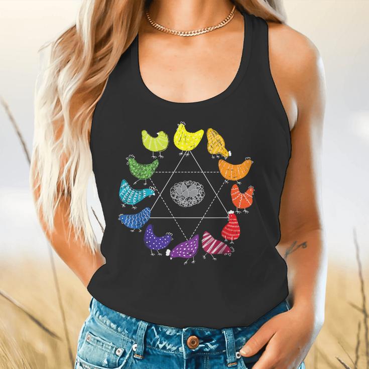 Chicken Themed Color Wheel Educational Art Teacher Artist Men Women Girls Kids Flowy Tank, gift for family, gift for coworker Chicken Themed Color Wheel Educational Art Teacher Artist Men Women Girls Kids Flowy Tank, gift for family, gift for coworker